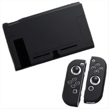 Schutzhülle für Konsole und Joy-Cons, Switch kann mit Hülle in die Dockingstation eingesetzt werden (schwarz)