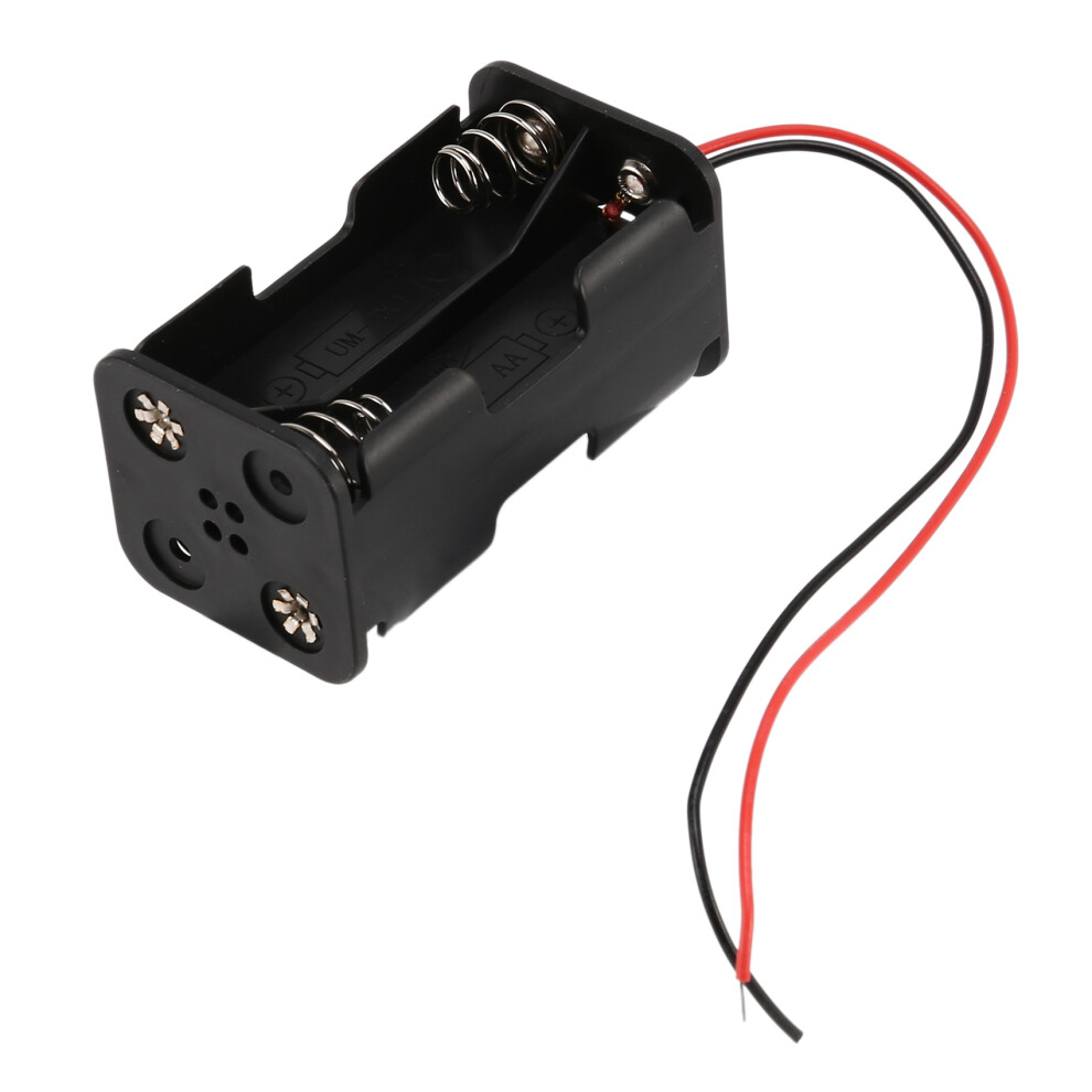 Tow Layers 4 X 1.5V Aa Batteries Battery Holder Case Box W Wire Leads Black 4851971836589