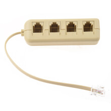 RJ11 6P4C auf 4-fach-Telefonleitungs-Modular-Splitter-Adapter Beige