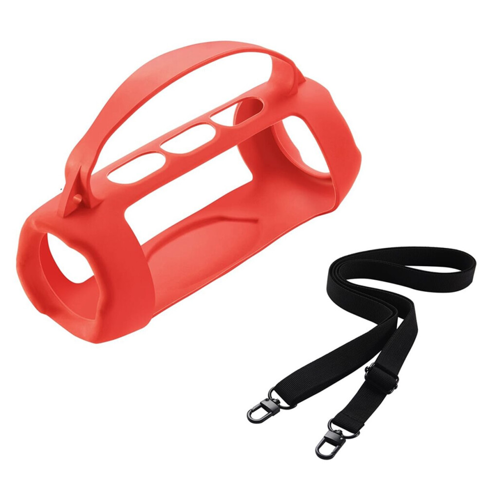 Exogio Silicone Case Portable Carrying Sleeve Protector Cover With Shoulder Strap For Charge 5 Wi-Fi/Charge5 Speaker