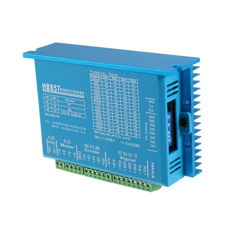 Hbs57 Stepper Motor Driver Controller Ac20-80V/Dc24-70V Step Encoder 1000 Lines 2-Phase For Nema23/Nema24 4851971839528