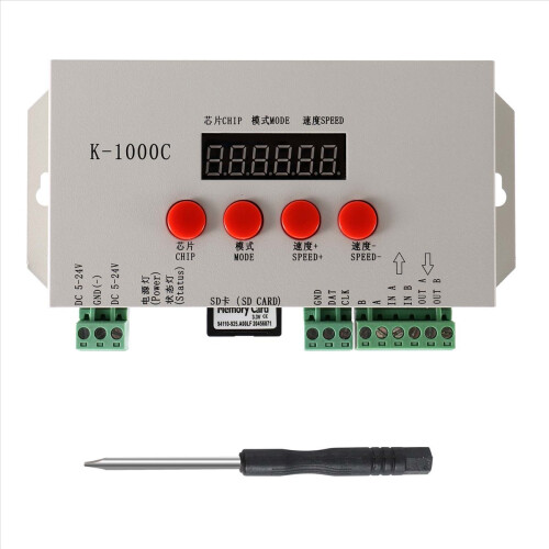 K-1000C Controller K1000C WS2812B WS2811 APA102 T1000S WS2813 LED 2048 Pixel Program DC5-24V 1