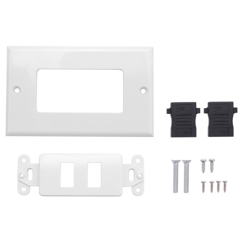 2-Ports Wall Face Plate Panel Outlet 1080p Cover Coupler Socket HOT 2