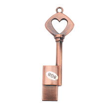 USB 2.0 Metall-Stick in Herzform aus reinem Kupfer (Kupfer, 8 GB)