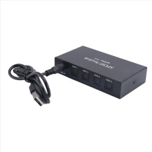 Digitaler optischer Audio-Splitter 1x4 SPDIF Toslink Glasfaser 1 Eingang 4 Ausgänge Aluminiumlegierung (US-Stecker)