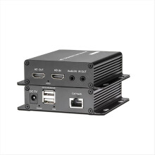 4K -Compatible KVM Extender 200m Audio Video Extension with IR Plug & Play High-Resolution Network Cable Support(EU)