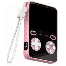 Kabelloses oder USB-C-Schnellladen, 5000-mAh-Akku, magnetische Haftung, Mini-Handheld-Spielkonsole mit über 1500 Spielen, Pink