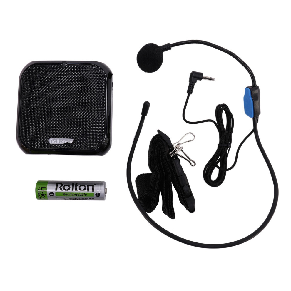 K400 Portable Voice Amplifier With Line Microphone Speaker Fm Radio Mp3 Teacher Training Black 4851971866456