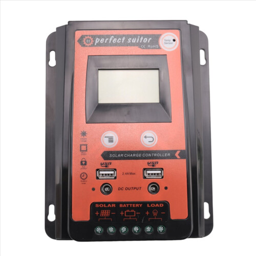 30A MPPT PWM Solar Charge Controller 12V 24V Panel Battery Regulator Dual USB Port LCD Display