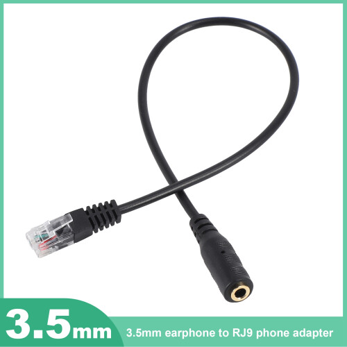 3.5mm Plug Jack to RJ9 for Headset Office Phone Adapter Cable 2