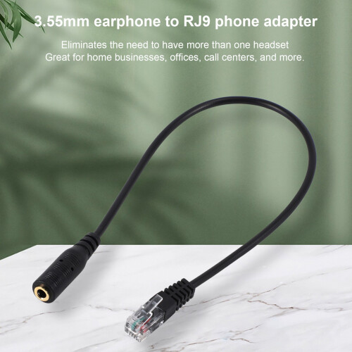 3.5mm Plug Jack to RJ9 for Headset Office Phone Adapter Cable 1