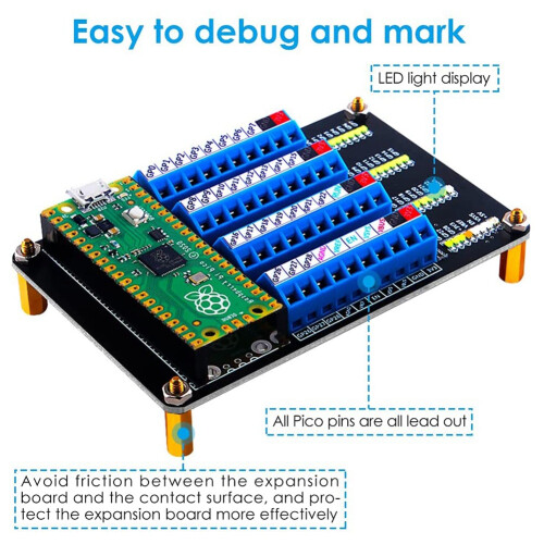 Screw Terminal Expansion Board,Screw Block Breakout Module Board with LED for 2