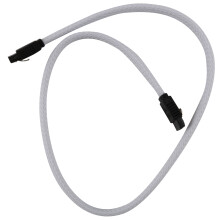 50 cm SATA3 7-Pin-Datenkabel 6 Gbit/s SSD-Kabel HDD-Festplattenkabel mit Nylon-Ummantelung Premium-Version (Weiß)