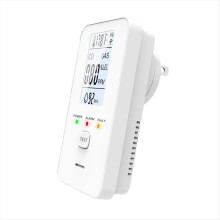 4in1 Gas Detector Carbon Monoxide Temperature Humidity Natural Leak LCD Display for Home RV EU