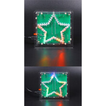 Elektronik-Bastelset: Buntes, fünfzackiges LED-Blinklicht mit Sternmotiv, inklusive Gehäuse