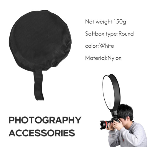 40 cm runde, universelle, tragbare Speedlight-Softbox mit Diffusor für Kameras 2