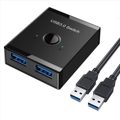 USB Switch KVM HUB 3.0 Switcher for PC Keyboard Mouse Printer 1 Sharing 2 Devices 1