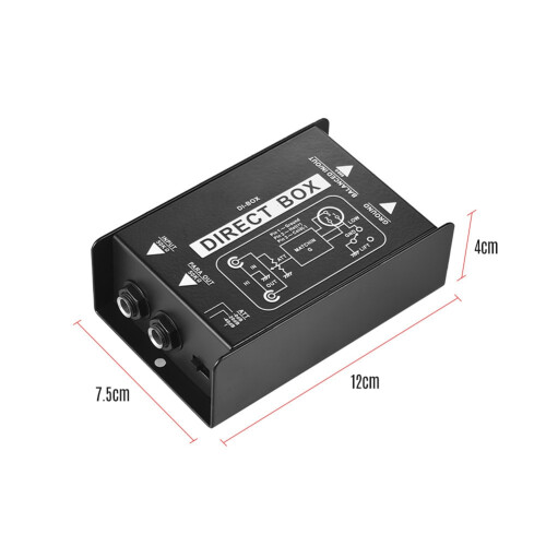 Audio Converter Single Channel DI-Box Passive DIRECT BOX Direct Injection Box Isolator 2