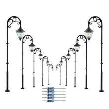 10Pcs 1:87 HO Scale Retro Model Street Lamp Layout Lamppost Garden Landscape Light Railway Train Mini