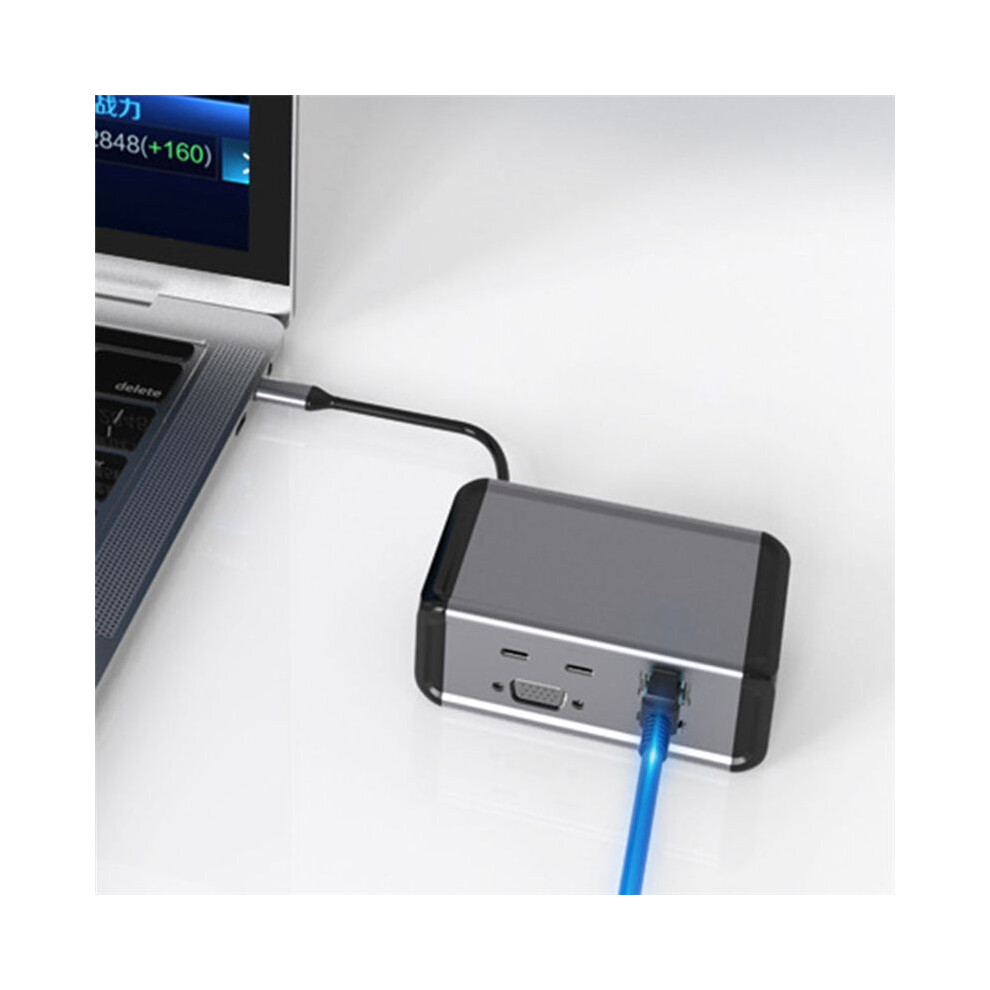 12 In 1 Vertical Usb 3.0 4K -Compatible Vga Tf Reader Usb-C Splitter Type C Hub Ethernet Adapter Docking Station 4851971888656