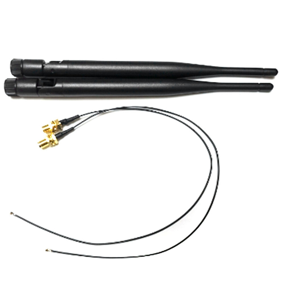 2X 6Dbi M.2 Mhf4 U.fl Cable To Rp-Sma Wifi Antenna Signal Kit For Ac 9260 9560 8265 8260 Etc. Black 4851971857188