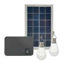 Camping Solar Panel Light 2 Bulb Set Charger Energy Saving Outdoor Indoor Rechargeable LED Light(A)