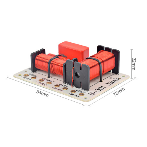 2Pcs 150W 3 Way Audio Speaker Crossover Treble + Midrange Speakers Filter Frequency Divider 1000 5000Hz 1