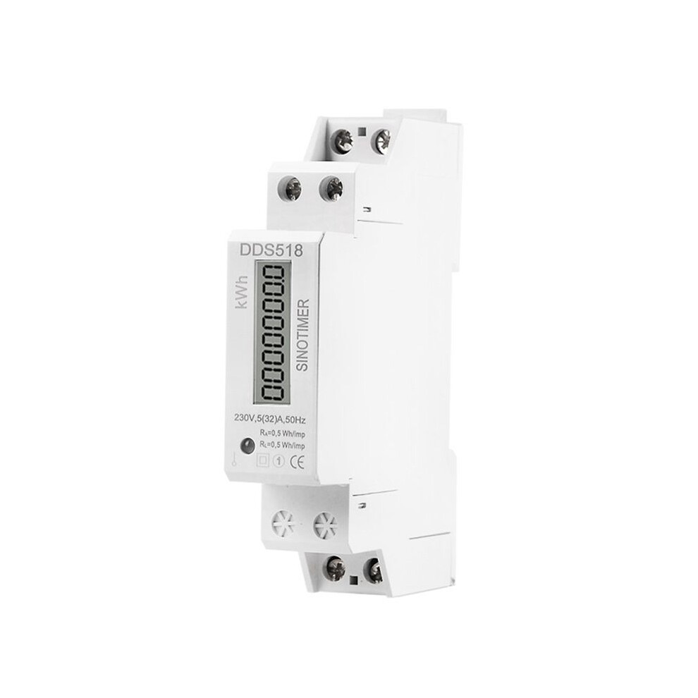 Single Phase Din Rail Lcd Digital Display Electricity Power Consumption Energy Watt Meter Wattmeter Kwh 5-32A 4854171152503