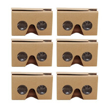 6-teiliges 3D-Brillen-Set für Cardboard V2 VR (4,5–6 Zoll Smartphones) + Kopfband