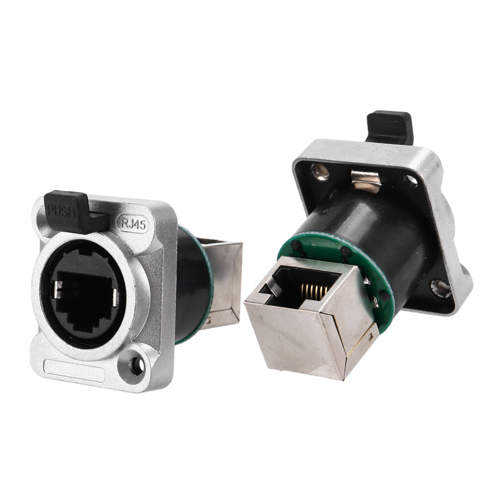 2Pc Rj45 Shield Network Connector 8P8c Female Panel Mount Sockets Ethernet Connector(Right Angle) Gold/Bronze 4851971879692