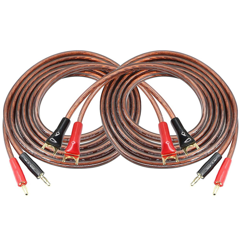 Hifi Ofc Speaker Cable With Banana Plug To Y Spade Plug, 4Mm Fork Wire Cord Jumper 4851971876097