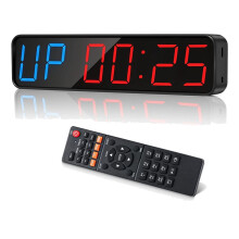 Gym Timer, Portable Interval Timer Large LED Digital Anti Vertigo Display, Workout Clock for Home Garage Fitness
