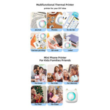 Mini Thermal Printer Smart Pocket Portable Label Sticker 57mm Photo Printing Wireless BT 200Dpi Android IOS