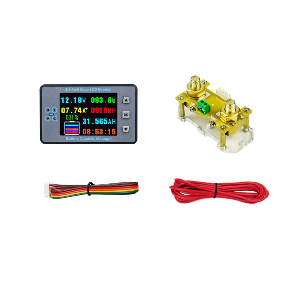 Va9810 2.4 Inch Voltage Meter+100A Diverter With Base Coulometer Capacity Power Detector Monitor For Electric Vehicle/Rv 4854171152695