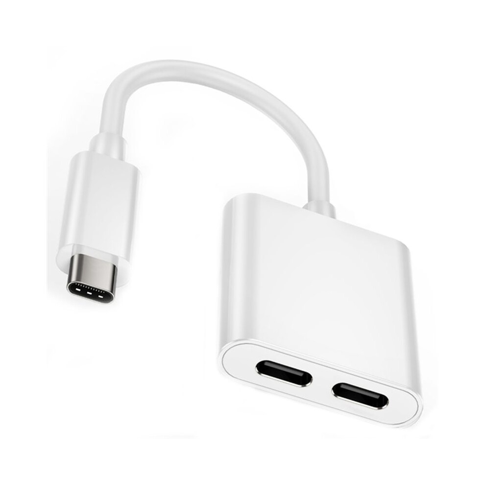 Typec To Dual C Headphone And Charger Adapter 2-In-1 Hub Audio Splitter Pd 3.0 60W Fast Charging 4854171171085