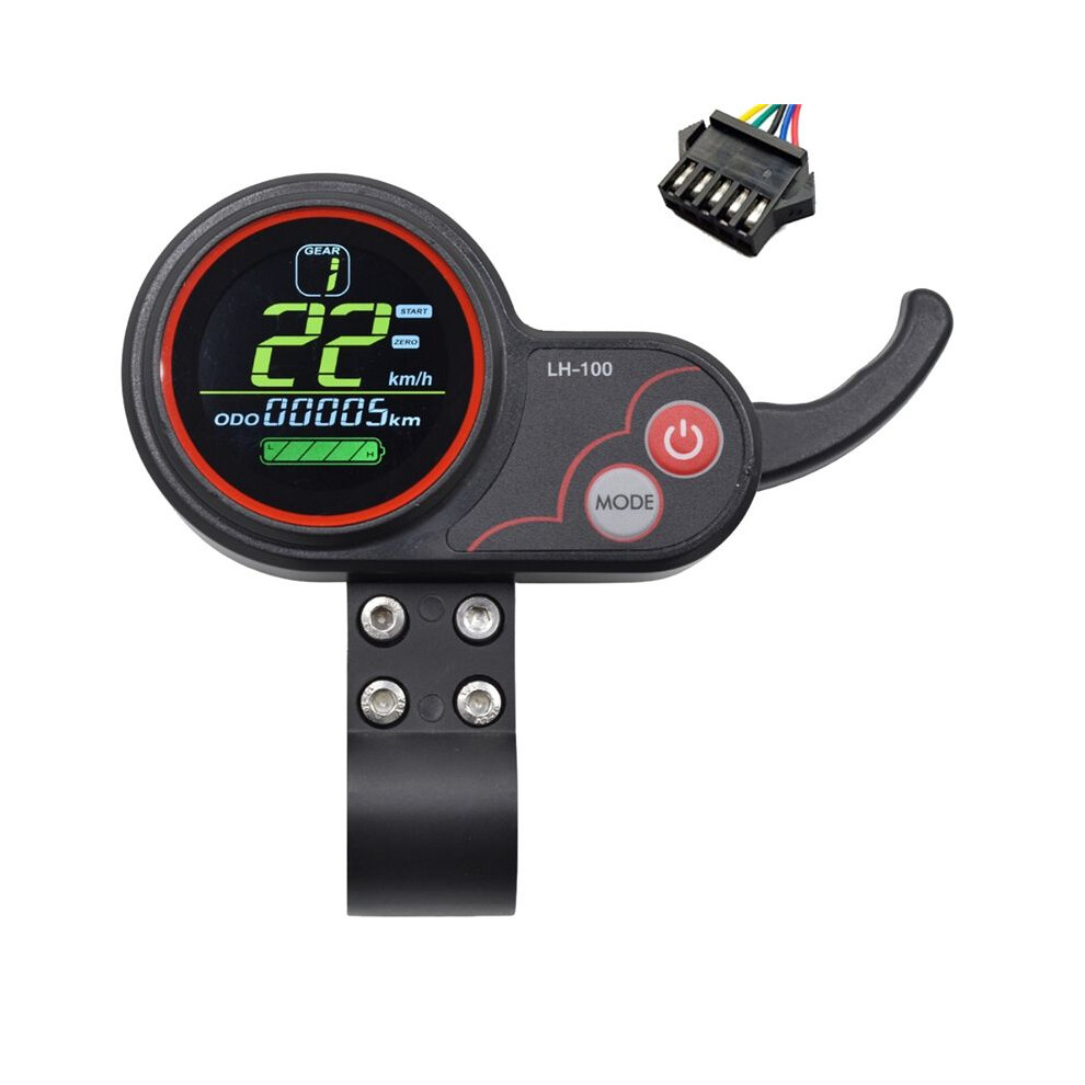 Lh100 Lcd Display Dashboard 24V-60V Throttle Meter For Electric Scooter/Ebike Speedometer(Sm Plug 5Pin) 4854171164544
