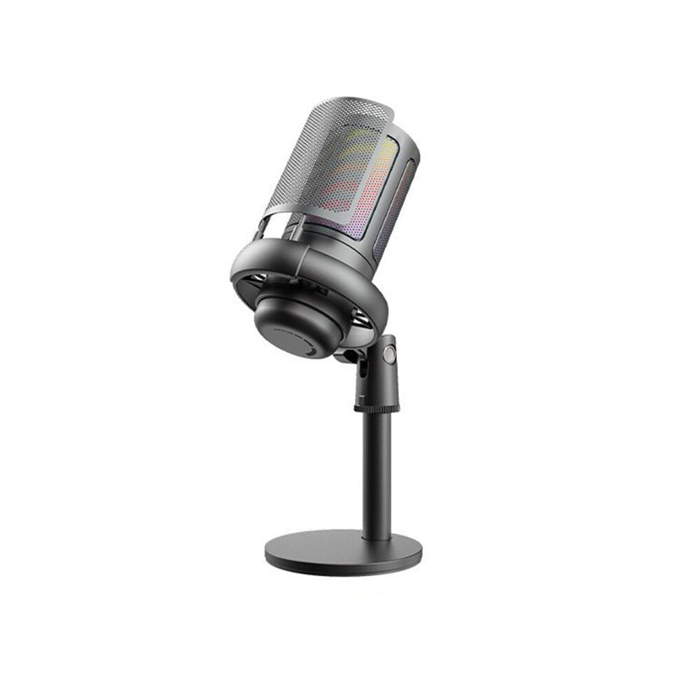 Usb Gaming Condenser Microphone Computer Recording Rgb Lighting Capacitor Black 4854171154910