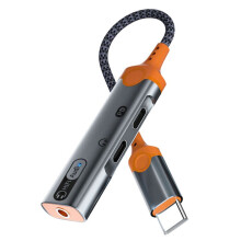 3-in-1-Kopfhöreranschlussadapter PD60W Schnelllade-Splitter Typ C auf 3,5-mm-Audio-Dual-Ohrhörer-Konverter-A