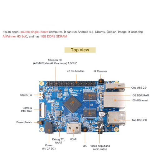PC H3 Quad-Core 1GB unterstützt Lubuntu Linux und Android Mini