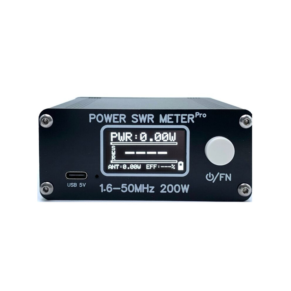 1.6-50Mhz 0.5W-200W Hf Shortwave Power Swr Meter Pro Pwr With 1.29 Inch Oled + 50 Hours Battery 4854171162441