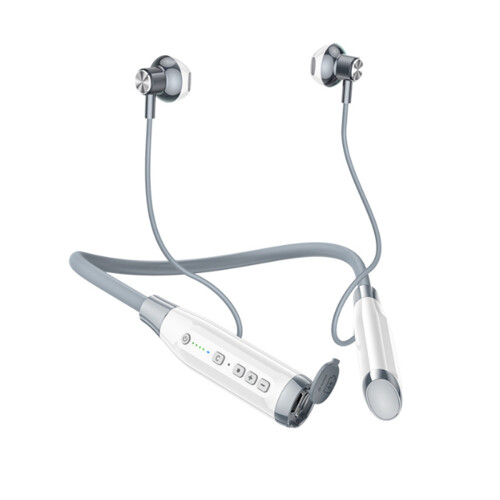 A12 Neck-Mounted Bluetooth 5.0 Headset Long Standby Wireless Pluggable Graphics Semi-In-Ear Black 2