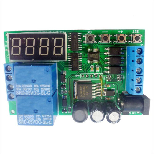 IO53A02 DC 5-24V Cycle Delay Relay Module 0.1S-999Min Adjustable Time Control Switch Motor Forward Reverse Controller 2