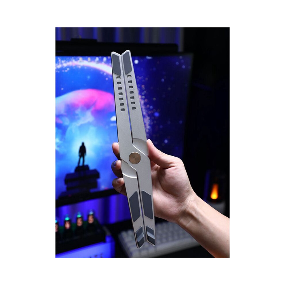 Foldable Laptop Stand Adjustable Notebook Holder Tablet Computer Desktop Accessories, Dark/Gray 4854171182319