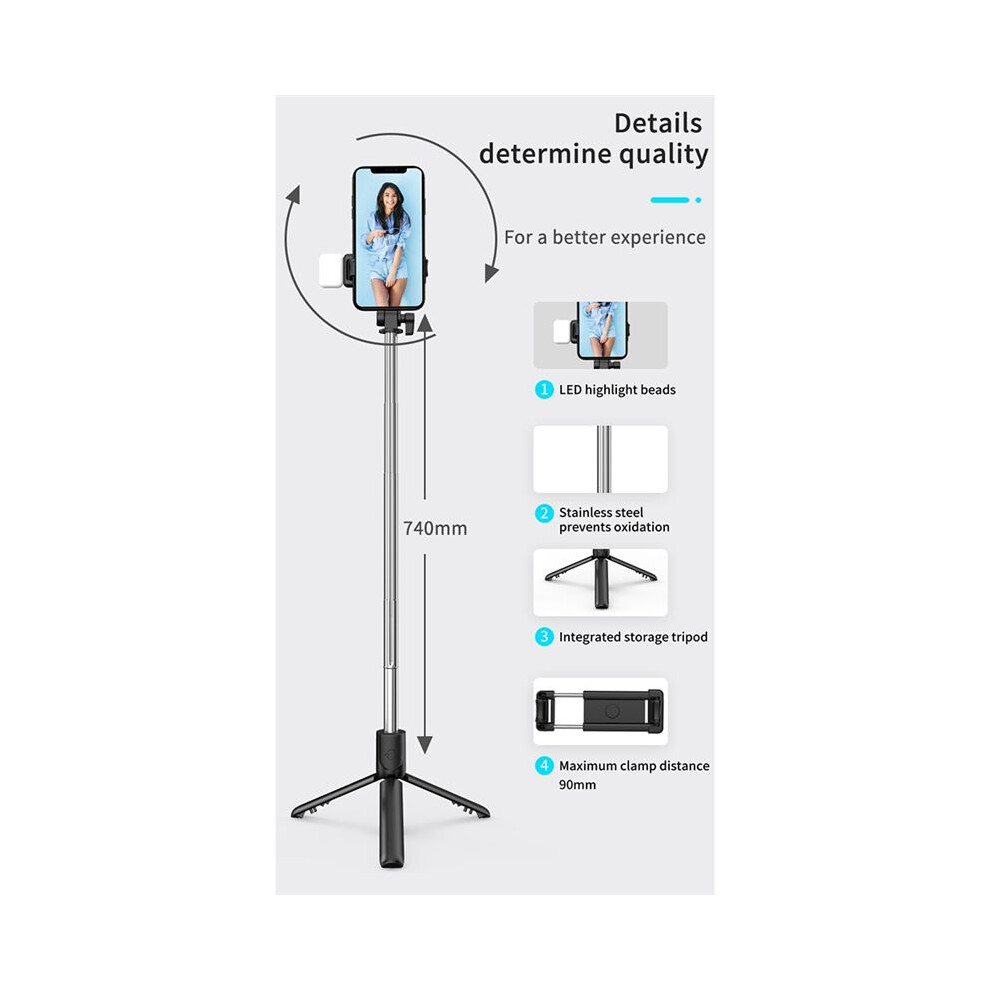 Selfie Stick-Degree Photo Holder Lengthened Tripod Live Broadcast Foldable Mini Expandable Monopod,H 4854171155245
