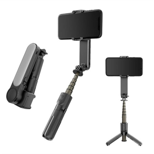 New Gimbal Stabilizer with Fill Light Selfie Stick Foldable Wireless Tripod Bluetooth for IOS Android