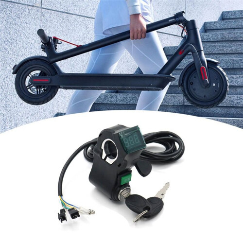 E-Bike Ignition Lock Key Thumb Throttle Voltmeter Digital Voltage Display for M365 Universal 1