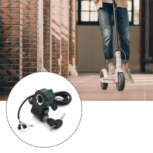 E-Bike Ignition Lock Key Thumb Throttle Voltmeter Digital Voltage Display for M365 Universal 2