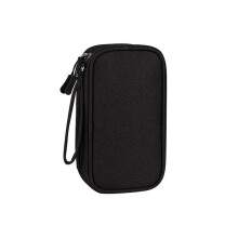 Tragbare Aufbewahrungstasche für Kabel, wasserdicht, USB-Datenkabel-Ladegerät-Stecker-Organizer für Reisen, Elektronik-Organizer, Schwarz