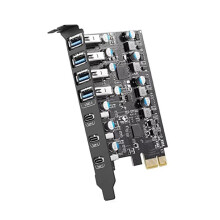2 Pcs 7 Ports PCI-E to USB 3.0 Expansion Card, Converter PCI Express Card for Desktop PC, Win/Linux/ Etc