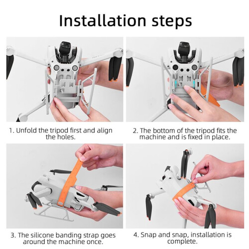 Foldable Landing Gear for Mini 3/Mini 3 Pro Extension Support Legs Protector Drone Accessories Orange 2